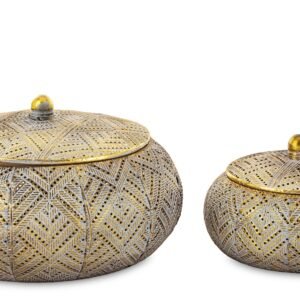 Metalinių dėžučių rinkinys su dangteliu